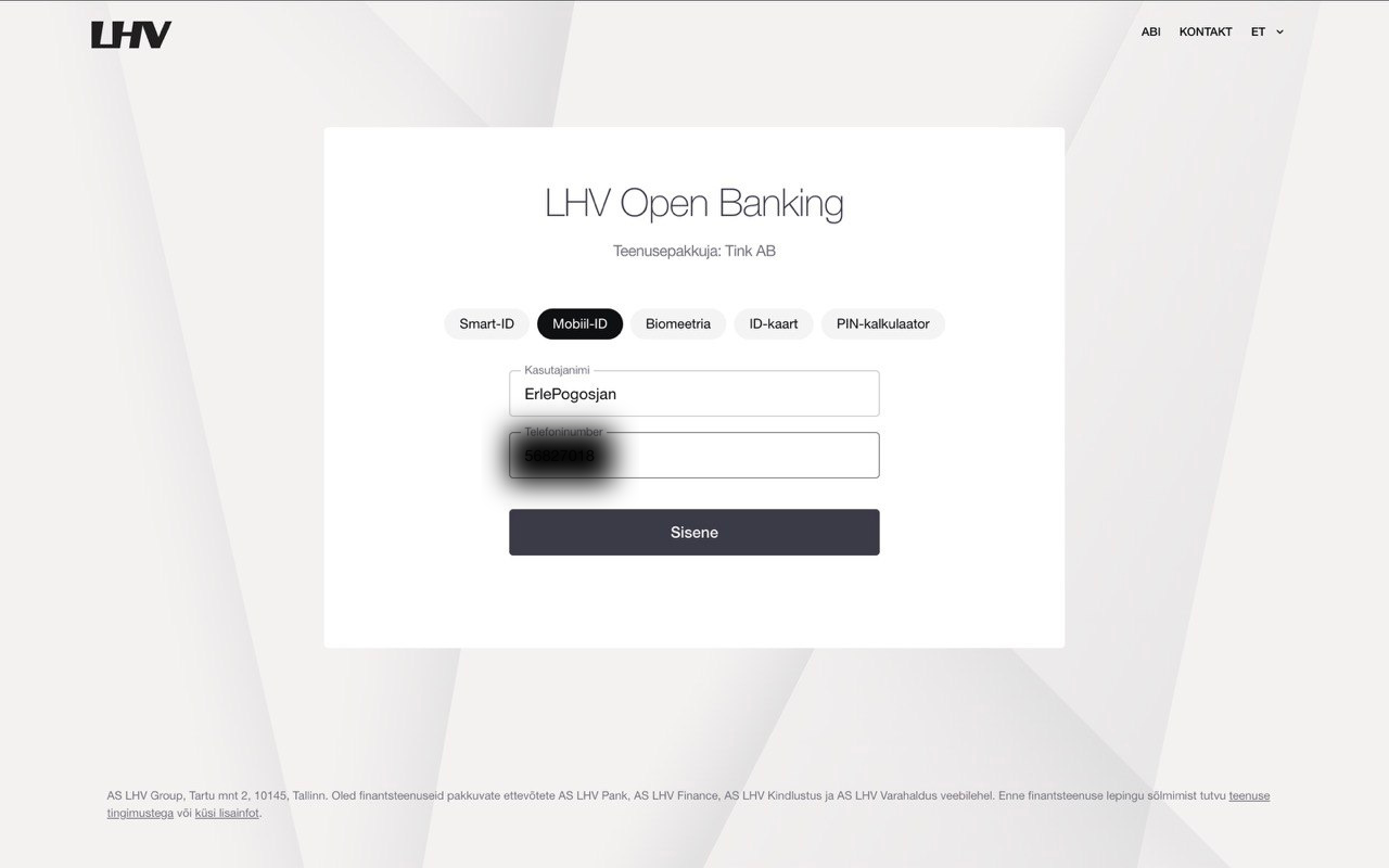 LHV login