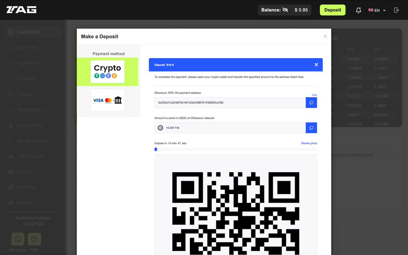 TAG wallet address