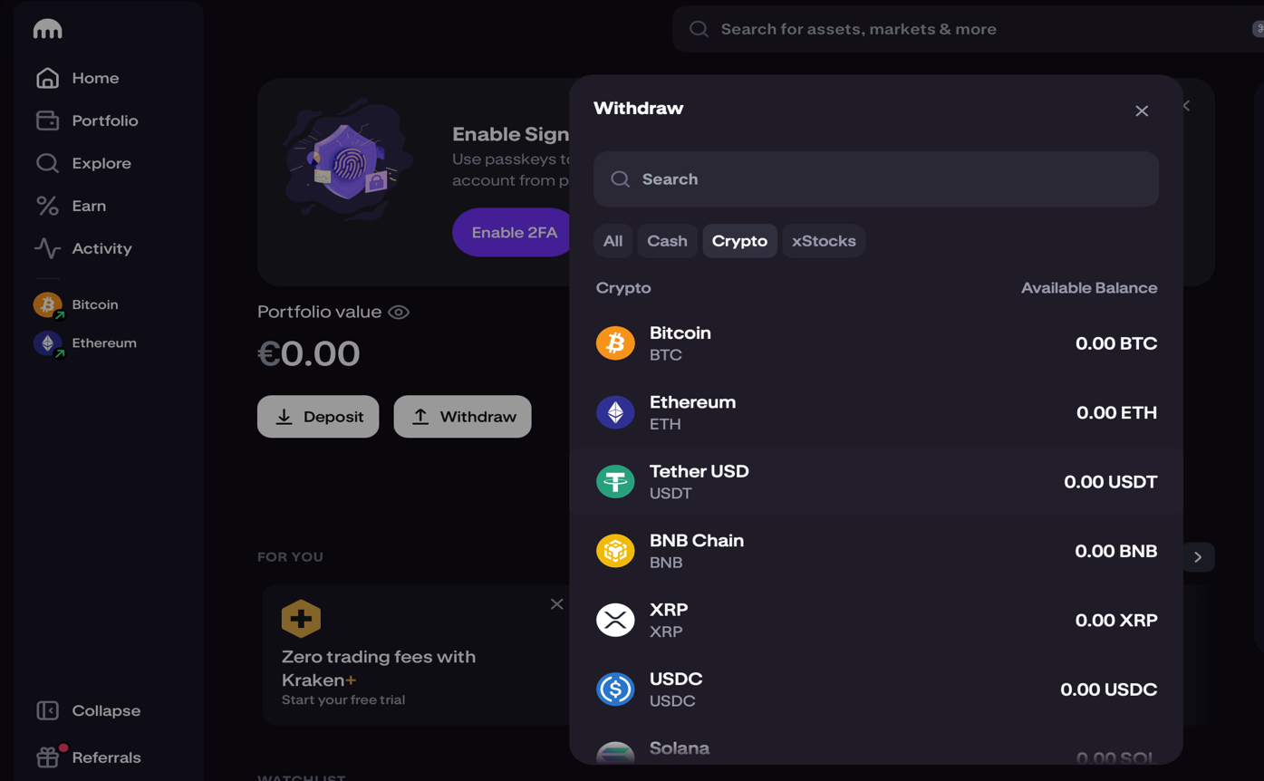 USDC withdraw