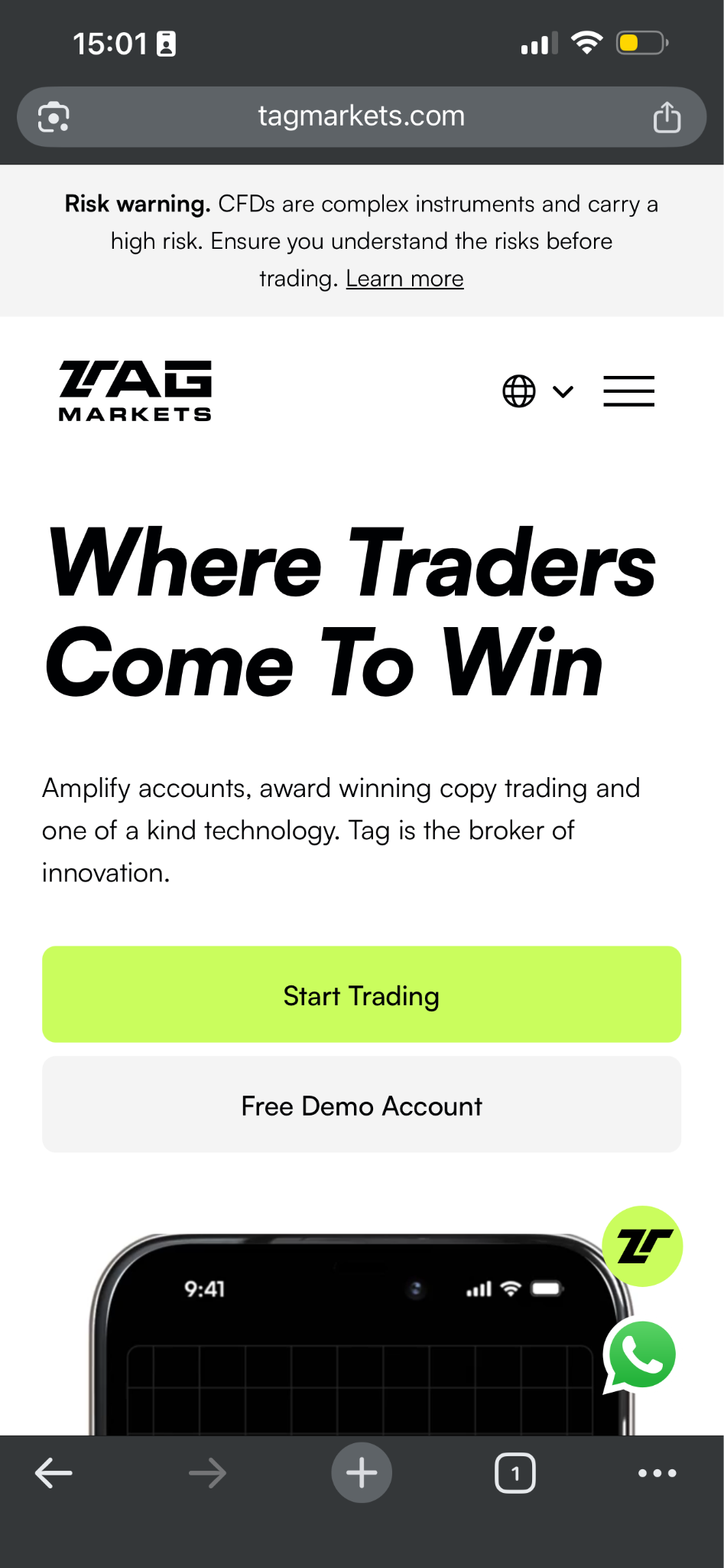 Tag Markets login