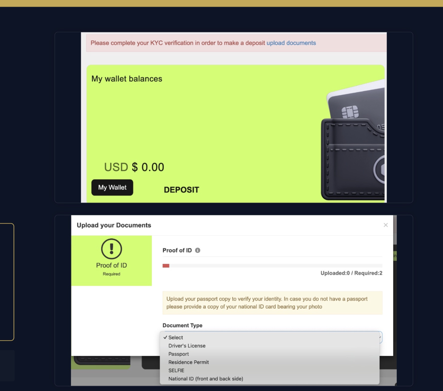 Verify identity KYC