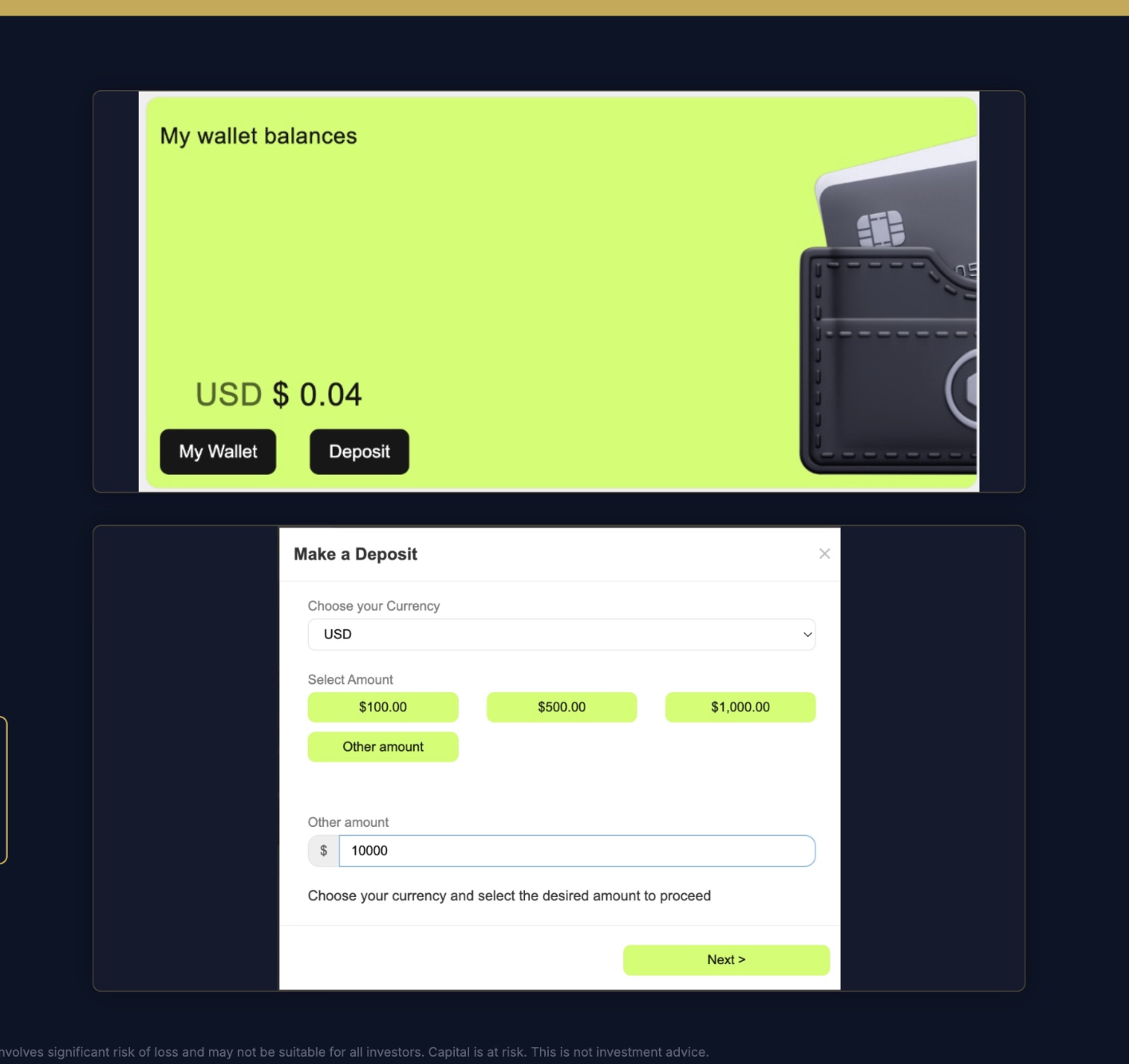 Make Your Deposit